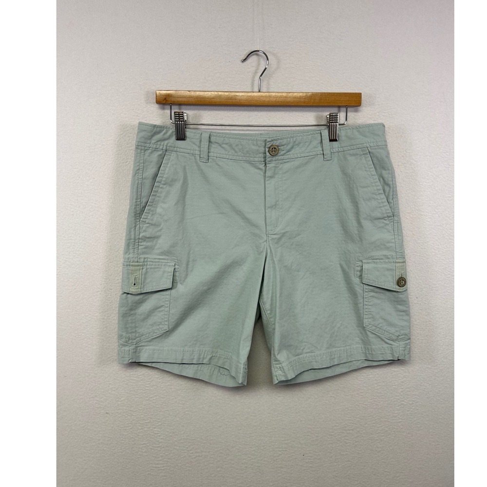 Eddie Bauer Gorpcore Outdoor Womens 10 Sage Green Ripstop Cargo Shorts